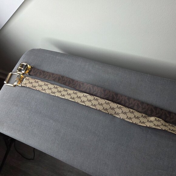 2-Pack - Women's Michael Kors Belts XL 44" Leather Black & Brown -Fair Condition - Picture 5 of 8